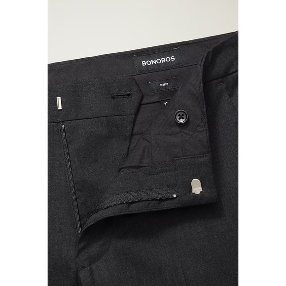 Bonobos Jetsetter Wool Dress Pant Mens Charcoal SZ 35 Tailored Fit UNF NEW - Picture 5 of 7